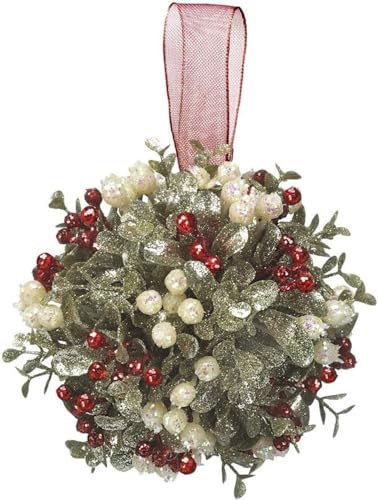 Kissing Krystals 5in Mistletoe Ornament - Acrylic - Holly Kissed