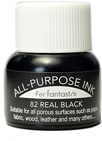 Tsukineko Purpose Black, Real 15 ml Fountain Pen Fabric-Calligraphy Ink-Waterproof, Archival, Non-Toxic-Embossing, 15ml