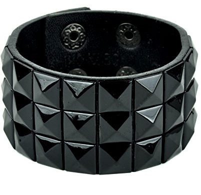 Black Pyramid Stud Wristband Gothic Jewelry Bracelet
