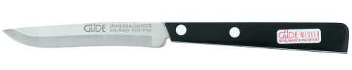 Güde Univeralmesser, Küchenfreund, Schwarz/weiß Solingen-Cuchillo Multiusos Filo de Sierra, 10 cm, Uni, Pom, inscripción: Kitchen Friend, Unisex Adulto, Negro/Blanco, Talla única