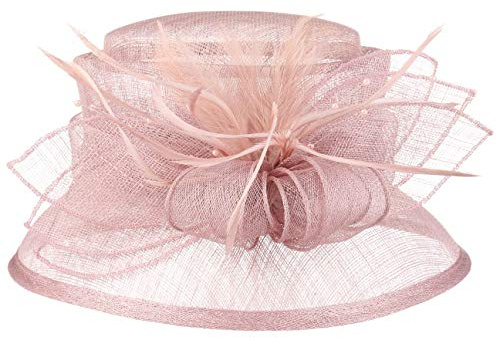 McBURN Mareana Cloche Glockenhut Damen - Made in Italy Festhüte Kopfschmuck Sommer Frühling-Sommer Herbst-Winter - One Size Altrosa