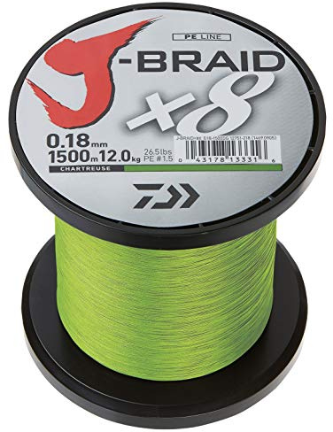 DAIWA J-Braid X8 3000m 0 35mm 36/79 37lbs Chartreuse Geflochtene Angelschnur 12750-335