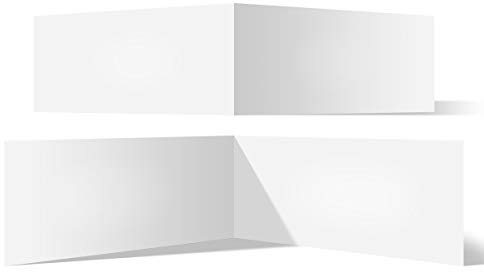 25 Blanko Klappkarten quer DIN Lang 210 x 99 mm Bilderdruckpapier 300 g/qm Set Papier wählbar