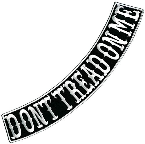 VEGASBEE® Dont Tread On Me Fabric Embroidered Iron-On Patch Jacket Vest Bottom Rocker 15 USA (Black-White 15)