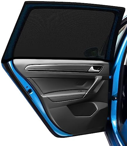 PEYOU Car Window Shades for Baby 2 Pack, Stretchable & Breathable Spandex Rear Car Sun Shade for Baby Effectively Blocks UV Rays & Sun Glare & Mosquito for Kids/Adults/Pets- 44.9X19.7 Fits 99% Cars