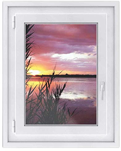 Fenster-Folie Sichtschutz I Folie für Fenster Deko - Fensterbild selbstklebend I Deko für Bad, Küche, Kinderzimmer - Farbecht, Robust - Made in Germany
