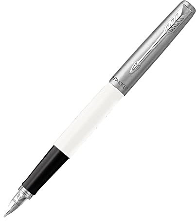 Parker Jotter Originals Füller | Klassisches Weiß | Füllfederhalter mit mittlerer Feder | blaue Tinte