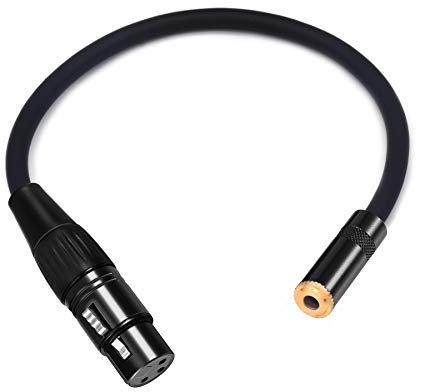 Devinal XLR to 3.5mm TRS Adapter Cable, Female to Female Balanced Audio Converter with Gold-Plated Connectors for Mics/Mixers/Interfaces (6ft Nylon-Braided)