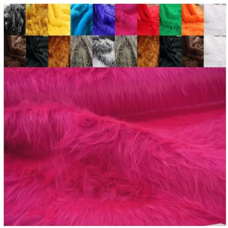 FABRICS-CITY PINK FLOKATI TEDDYFELL STOFF 50X150CM KARNEVAL BEKLEIDUNG BASTEL REQUISITEN FOTOSHOOTING DEKO, 2630(pink)