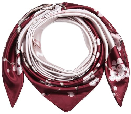corciova Großer quadratischer Haarschal für Damen, seidig, gelockt, zum Schlafen in der Nacht, modisches Bandana, Kopftuch, 35 x 35 cm