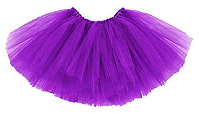 Kinder Tütü Tutu Ballettrock Tüllrock Petticoat Ballettkleid Rock Ballett Tütüs 3 Lagen (Dunkel Lila)