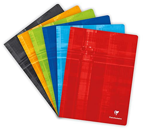Clairefontaine 63365C 10 Hefte A4+ 48 Blatt liniert Rand farbig sortiert