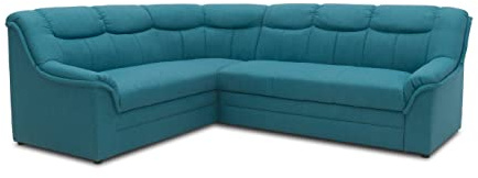 DOMO. collection Ecksofa Berlin, Federkern, Petrol | 3 Sitzer rechts mit Federkern für hohen Sitzkomfort als Ecksofa in L-Form, 205 x 250 x 89 cm (BxTxH)