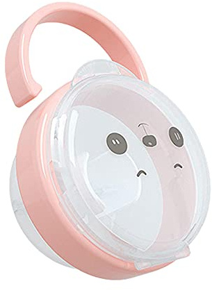 Twinkling Boîte À Sucette pour Bébés, De Rangement Portable, Mignon Tétine avec PoignéE, sans BPA Étanche La Poussière - Peut Être Accroché Sûr Et Fiable Non Toxique, Rose