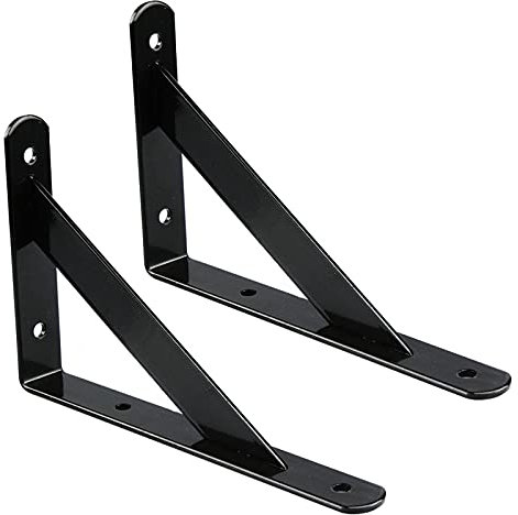 LIGUOYI 2Pcs L À Angle Droit Bracket, Mural Équerre pour Étagère, pour Déco Salon Chambre Salle De Bain, avec Vis, Etagere Murale Fixation Invisible, Support D'étagère Mural