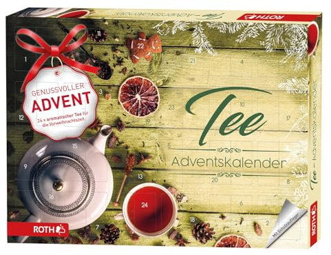 ROTH Tee Adventskalender gefüllt mit hochwertigen Teemischungen, Kalender mit Tee für die Vorweihnachtszeit