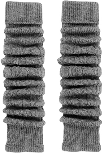 TODO Warme Wolle Stulpen Damen - ZUM KNIE. Weich, Flexibel. Beinwärmen für Winter, wenn es Kalt ist. (Fit - Grau)
