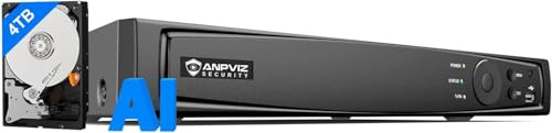 Anpviz 16CH 12MP PoE NVR Überwachungssystem Rekorder Videorekorder | H.265+, mit 4TB HDD, 16 Kanal Videoüberwachung 24/7 Überwachung für 12MP/8MP/5MP/4MP PoE IP Kamera(Value Series)
