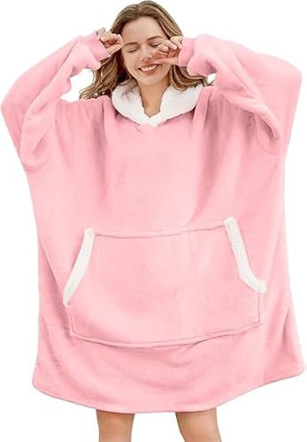 Gentlewarm Oversize Blanket Hoodie, Super Soft Warm Wearable Blanket, Comfortable Giant Pocket, Oversized Soft Plush Hoodie Fits All - Kids Men Women