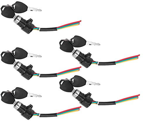 5Set Blocco Alimentatore per Bicicletta Elettrica Blocco Alimentatore per Scooter Interruttore a Chiave per Bici Elettrica per E-Scooter Domestico