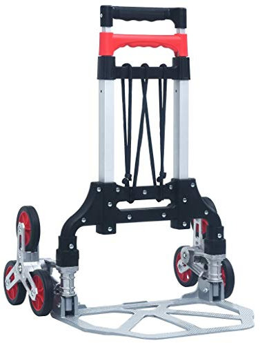 Tidyard Treppen-Transportwagen Handewagen Stapelkarre Mit unserem Transportkarre Handkarre Treppenwagen Höhenverstellbar Sackkarre 38,5 x 10 x 64 cm,Belastbarkeit: 70 kg,Rostbeständig,Aluminium
