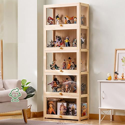 JSLJDM Vitrinenschrank Sammlervitrine Stehend Standvitrine Glasvitrine Acryl Vitrine Standvitrine Acryl Vitrine Doppeltüren Großer Kapazität Sammlervitrine Handgefertigtes Lagerregal für Waren