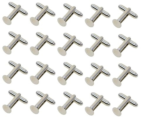 susiodeu Premium 8 mm blank rund Cabochon manschettknappsinställningar Baser Pack om 20 för DIY formell manschettknapp