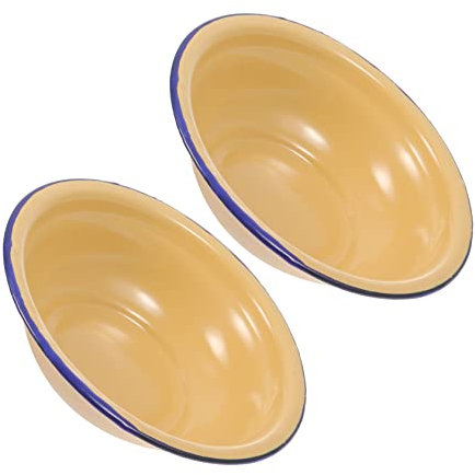 Ciieeo 2pezzi Piatti Fondi Smaltati Vintage Zuppiere Spesse in Smalto Pratico Per Casa e Ristorante Vaschette Multiuso Per Zuppe e Frutta