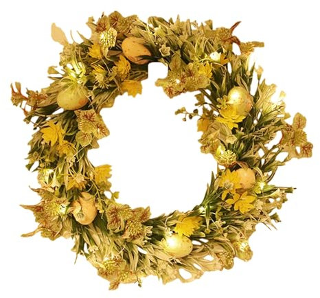 EsEico Osterkränze für Eingangstür, Osterfrühlingskranz, bunte Blumeneierkranz, niedliche Eierkrone und bunte Blumen erhellt die