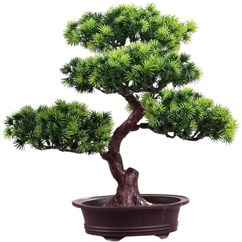 Konstgjort bonsaiträd 30 cm (12 tum) fejk bonsaiträd, skrivbord bonsai växt falska träd krukväxter konstgjord dekor konstgjord bonsai för bokhylla zen trädgård bondgård dekor stil 1 bonsai träd