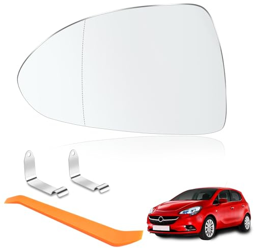 Spiegelglas für Opel Corsa D 2006-2014 Corsa E 2014-2019 Außenspiegel Glas Fahrerseite Beheizbar Ersatzspiegelglas Außenspiegel Asphärisch Auto Spiegelglas Links Seitenspiegel Glas Ersatz