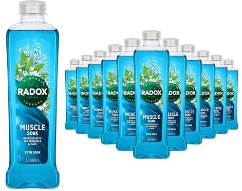 Radox Mineral Therapy Muscle Bath Soak Bubble Bath 500 ml, Bulk Buy (Pack of 12, Sage and Sea Minerals)