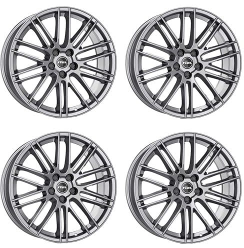 4x Rial Felgen Alufelgen Kibo 8.0Jx18 ET45 5x108 metal-grey kompatibel mit JAGUAR X-Type XE XF XJ