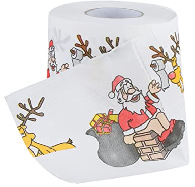 Papier toilettes, Noël Père Noël Claus Rouleau de papier toilette imprimé, tissu Fournitures de Noël pour décor de salle de bain