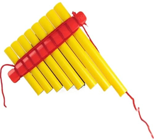 Panflöte Für Anfänger Anfänger ABS Kunststoff Panflöte DIY Panflöte Musik Panflöte 8 Panflöten Musikinstrumente(Yellow,Final)