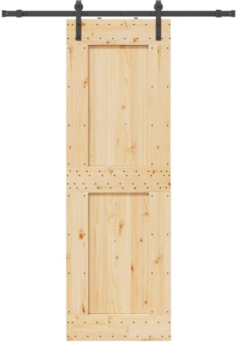vidaXL Puerta corredera con herrajes madera maciza de pino 70x210 cm