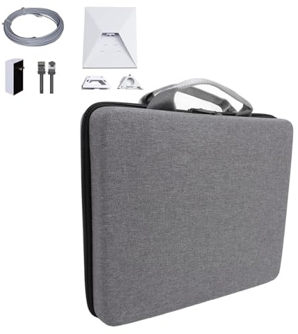 Jiawu Custodia Rigida per Mini Kit Parabola Mini Borsa da Viaggio Custodia da Trasporto Borsa per Accessori Satellitari, Scatola Portaoggetti Ethernet