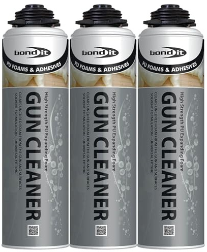 Bond It Expanding Foam Gun Cleaner – 3X Clear, 500ml Cans | High-Strength PU Foam Remover for Applicator Guns & Surfaces | Universal Cleaning Fluid | Dissolves Uncured Polyurethane Foam Instantly