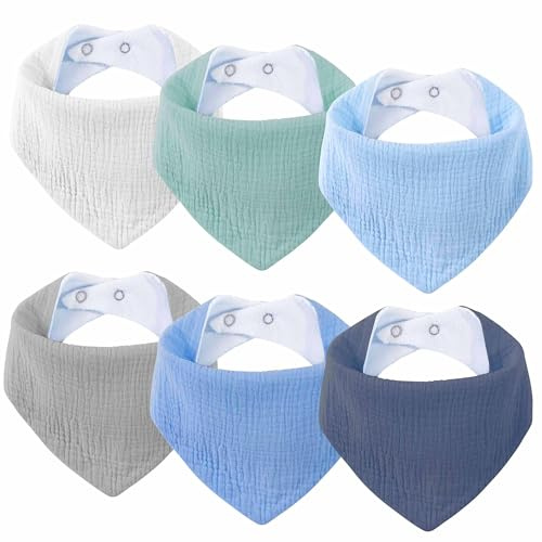 SLOSH Bavaglino Neonato Bavaglini Pappa Bandana Cotone Baby Assorbenti Morbidi Panno Drool per Burp Neonati Neonata Lavabile (Colour Blu)