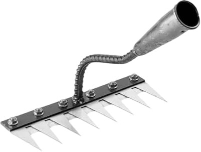 5/6/7/8 Teeth Carbon Steel Garden Weeding, Iron Weeding Rake 2.0, Iron Rake for Dethatching, Gardening and Backyard Lawn Loosening, (8 Teeth)