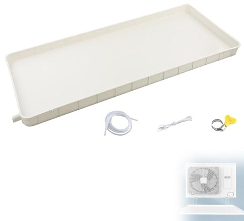 Auffangwanne für Klimaanlage, Plastik Wanne mit Ablaufloch und Schlauch, Ideal für Split-Klimaanlagen mit Wärmepumpe für Den Innen- und Außenbereich(91.5x45cm/36x17.7in)