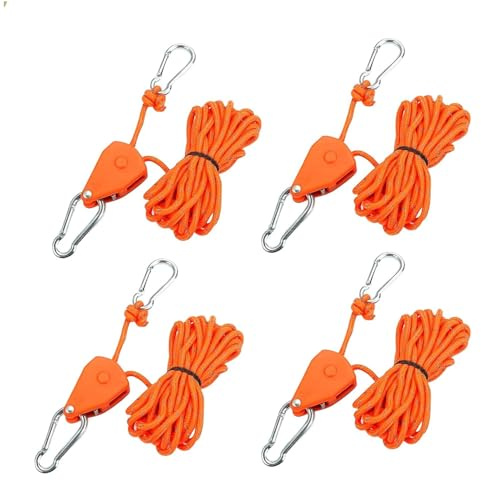 XFSRG 4 Piezas Tensor para Acampar Trinquete Cuerda Polea Trinquete Cuerda Ajustable Cuerdas para Acampar al Aire Libre Senderismo Toldo
