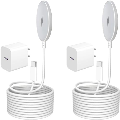 [Apple MFi Certified] 2Pack 6FT Mag-Safe Wireless Charger, 15W Fast Magnetic Pad with USB-C Block for iPhone 17/16/15/14/13/12 (Air/Pro/Max/Plus) & AirPods 4/3/2/Pro/Pro2 - Apple Wireless Charging Kit