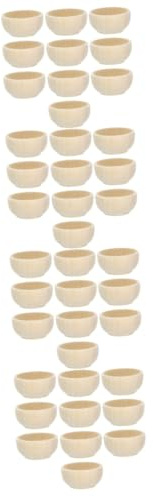 Angoily 40 Stück Teiliges Unbemalter Kleiner Holzschälchen Massivem Holz Glatte DIY Mini Holzschalen zum Bemalen Basteln und Dekorieren als Servierschälchen und Schmuckschale