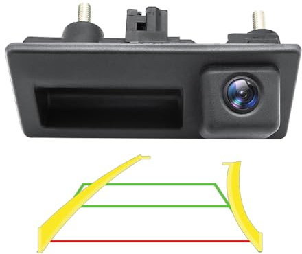 GREENAUTO Originaldynamische Fahrspur Rückfahrkamera für Audi A4L A5 A3 Q3 Q5 RS6 VW Passat Tiguan Jetta Sharan Lavida Skoda, Nur für Monitore, Radios und Head Units mit AHD 720P Videosignal