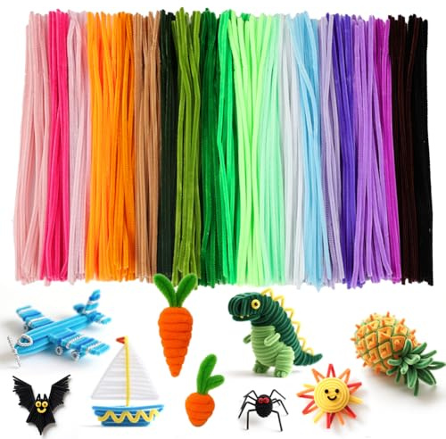 AYESY 300 Stück Pfeifenreiniger Blumen Set, Pfeifenputzer Blumen Zum Basteln, Pfeifenreiniger zum Basteln, Kreative DIY Weihnachtsbaum Blumen Tier Dekorationen（Farbmischung）