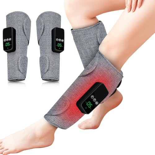 2 Stück Wadenmassagegerät, 3 In 1Beinmassagegerät Kabellos mit Heizung und Kompression Heißdruckmassagegeräts mit 3 Intensitäten und 3 Modi Bein Massagegerät für Müde und Angespannte Beine