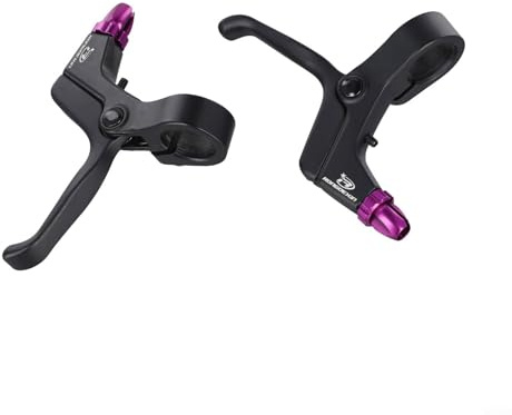 Palancas de freno de aluminio para bicicletas de montaña para niños, ligeras y fiables (morado)