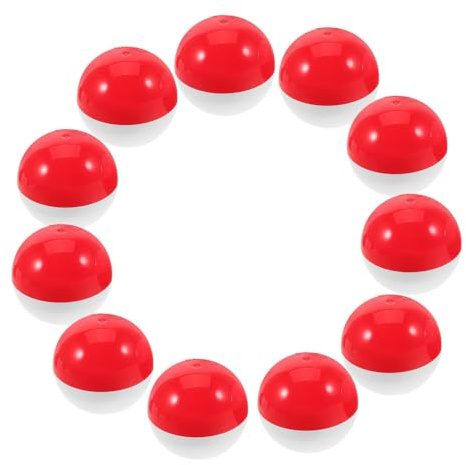 GARVALON 25 Stück Packung Kapselspielzeug 75mm Rot Weiß Befüllbare Kunststoffkugeln für Greifautomaten und Geschenkverpackung Universell für Party Süßigkeitenautomaten