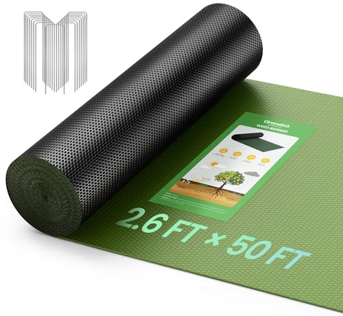 Grenebo Unkrautvlies, strapazierfähiges Vlies, atmungsaktiv und wasserdurchlässig, franst Nicht aus, leicht zu schneiden und zu verlegen, Gartenvlies für Gemüsegärten und Blumenbeete, 80 cm x 15 m